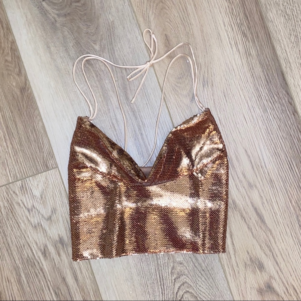 Rose Gold Sequin Top